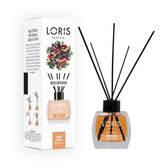 Amber & musk loris reed diffuser